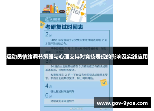 运动员情绪调节策略与心理支持对竞技表现的影响及实践应用